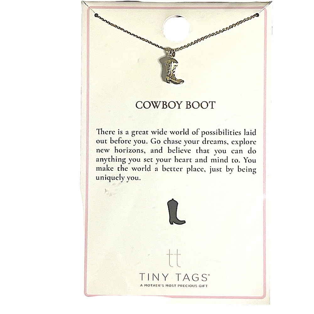 Tiny Tags, 14K Gold Ion Plated Necklaces, by Melissa Clayton